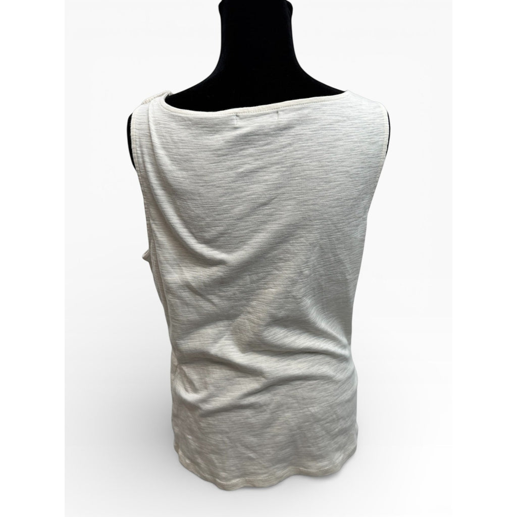 Ralph Lauren Cotton Crochet Accent Top Sz L Ivory Sleeveless