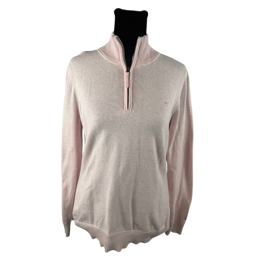 Womens Vineyard Vines Pink Quarter Zip Sweater Size M