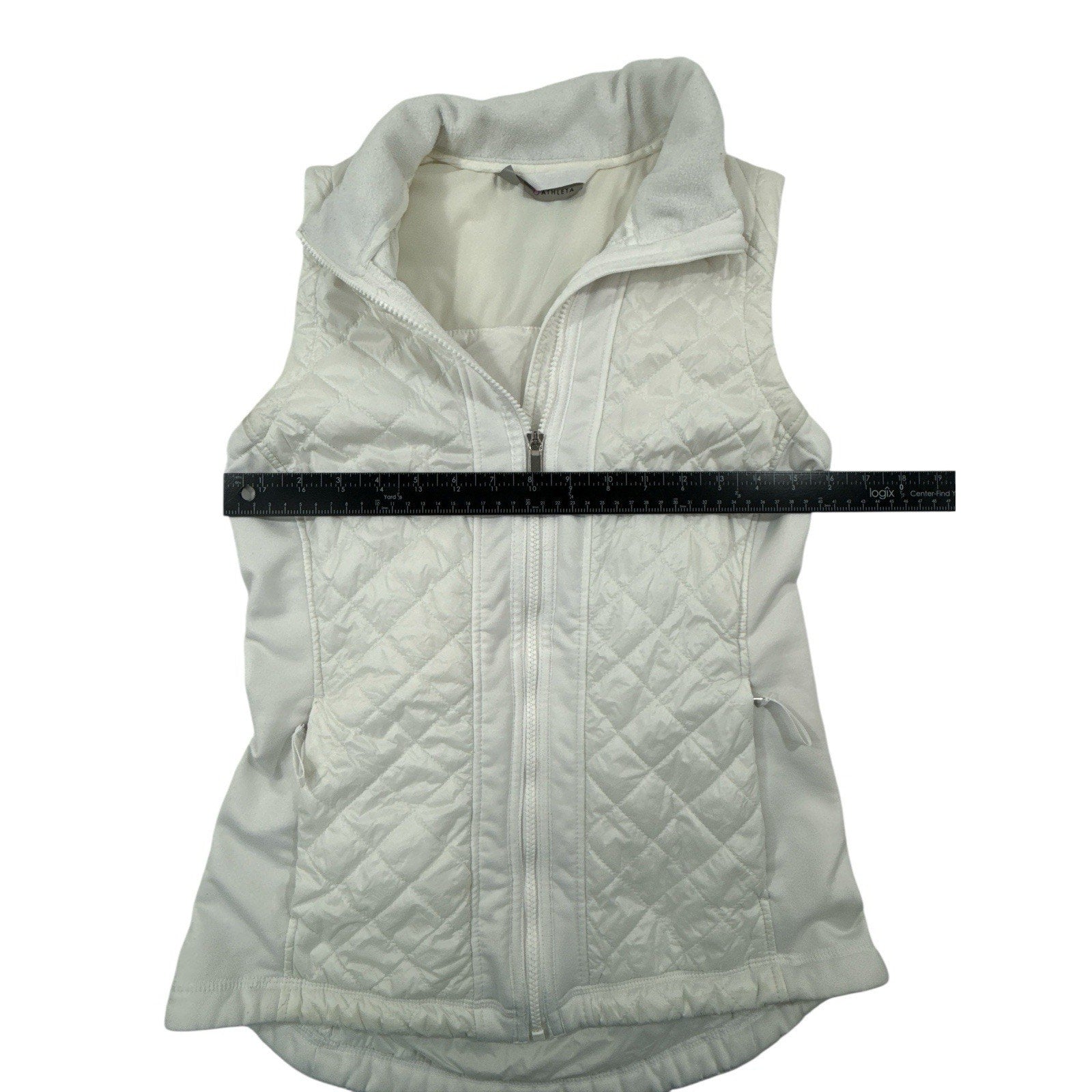 Athleta Rock Ridge PrimaLoft Vest Womens White Quilted Puffer Womens Small