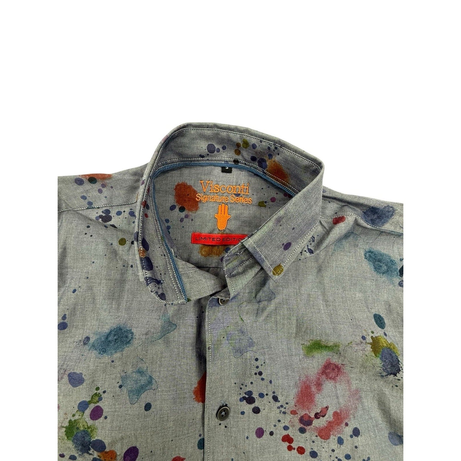 Visconti Signature Series Limited Edition Paint Splatter Button Down Shirt Size