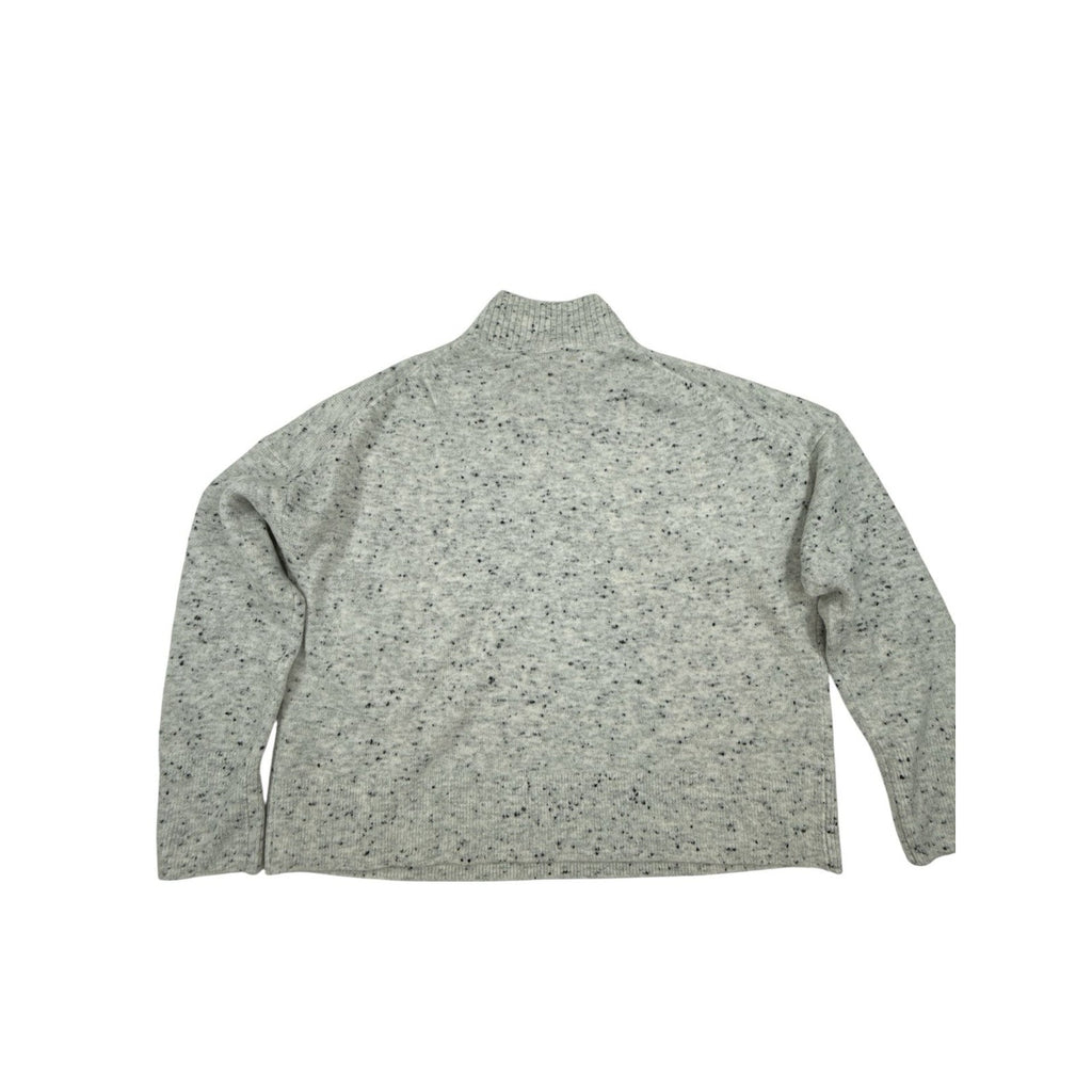 LOFT Outlet Women's Large Gray Speckled Donegal Mock Neck Pullover Sweater