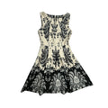 Gabby Skye Sleeveless Black and Beige Baroque Floral Fit & Flare Dress size 4