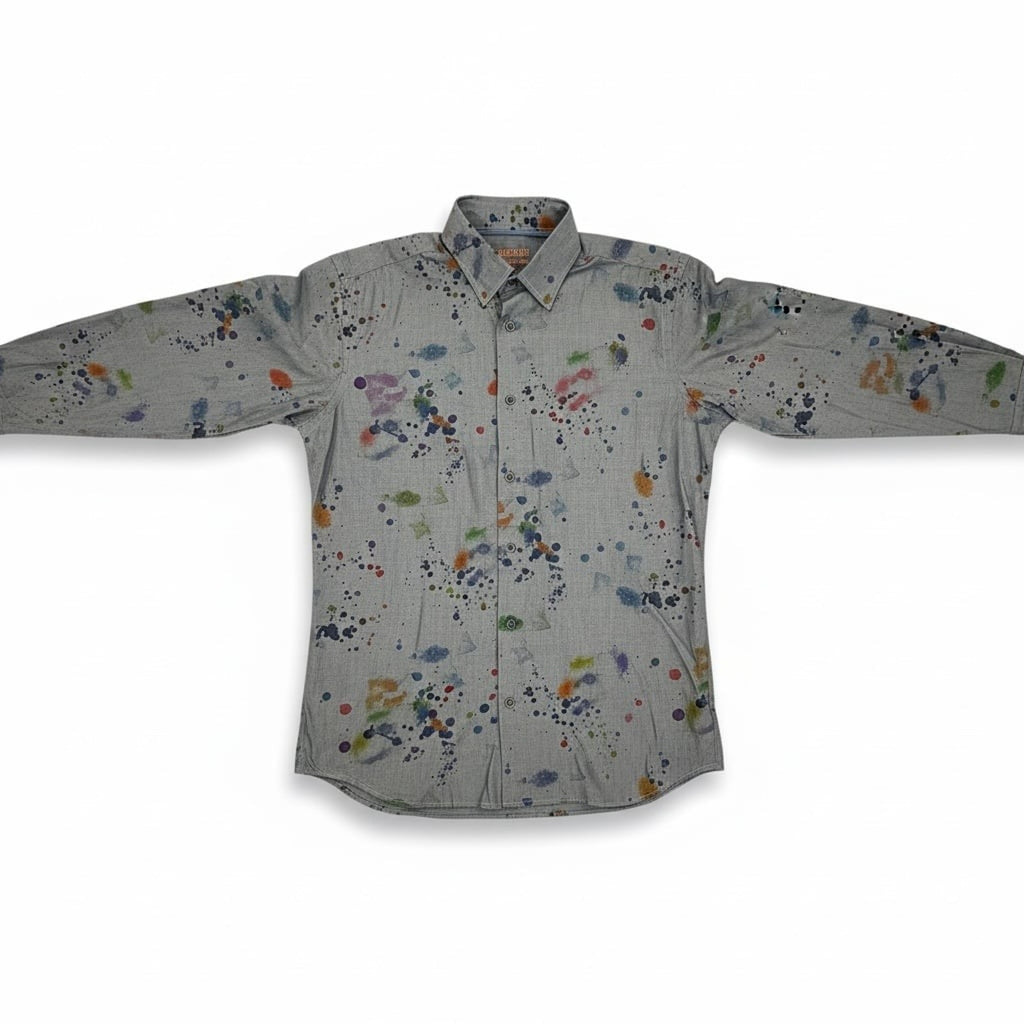 Visconti Signature Series Limited Edition Paint Splatter Button Down Shirt Size