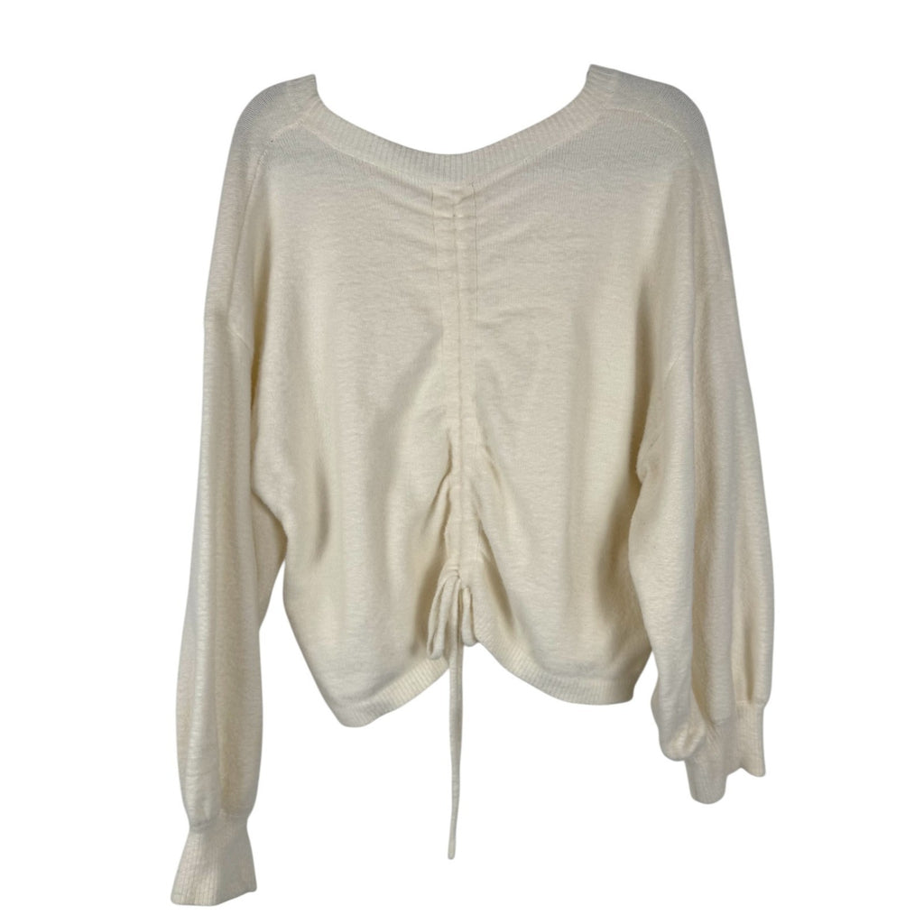 Le Lis Cropped Tie back Sweater Ivory Size L