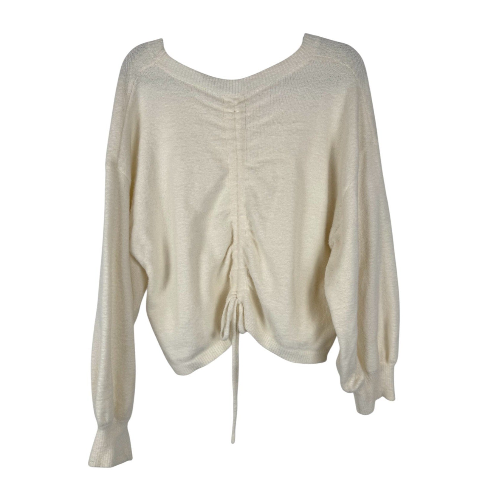 Le Lis Cropped Tie back Sweater Ivory Size L