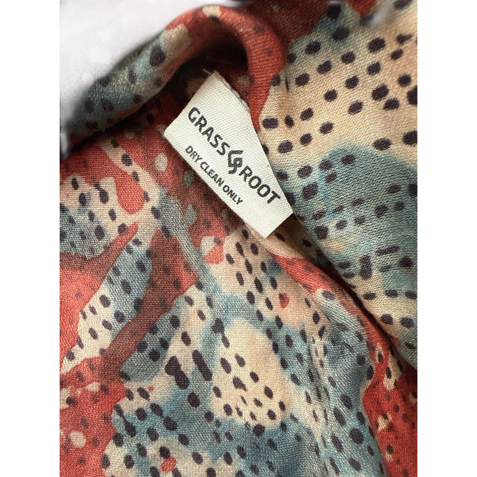 Anita Dongre Grassroot Handcrafted Floral Abstract Button Down Shirt Size S