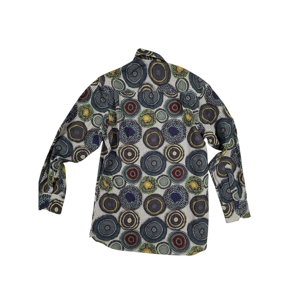 Visconti Black Magic Mushrooms Psychedelic Men's Long Sleeve Button Down Shirt s