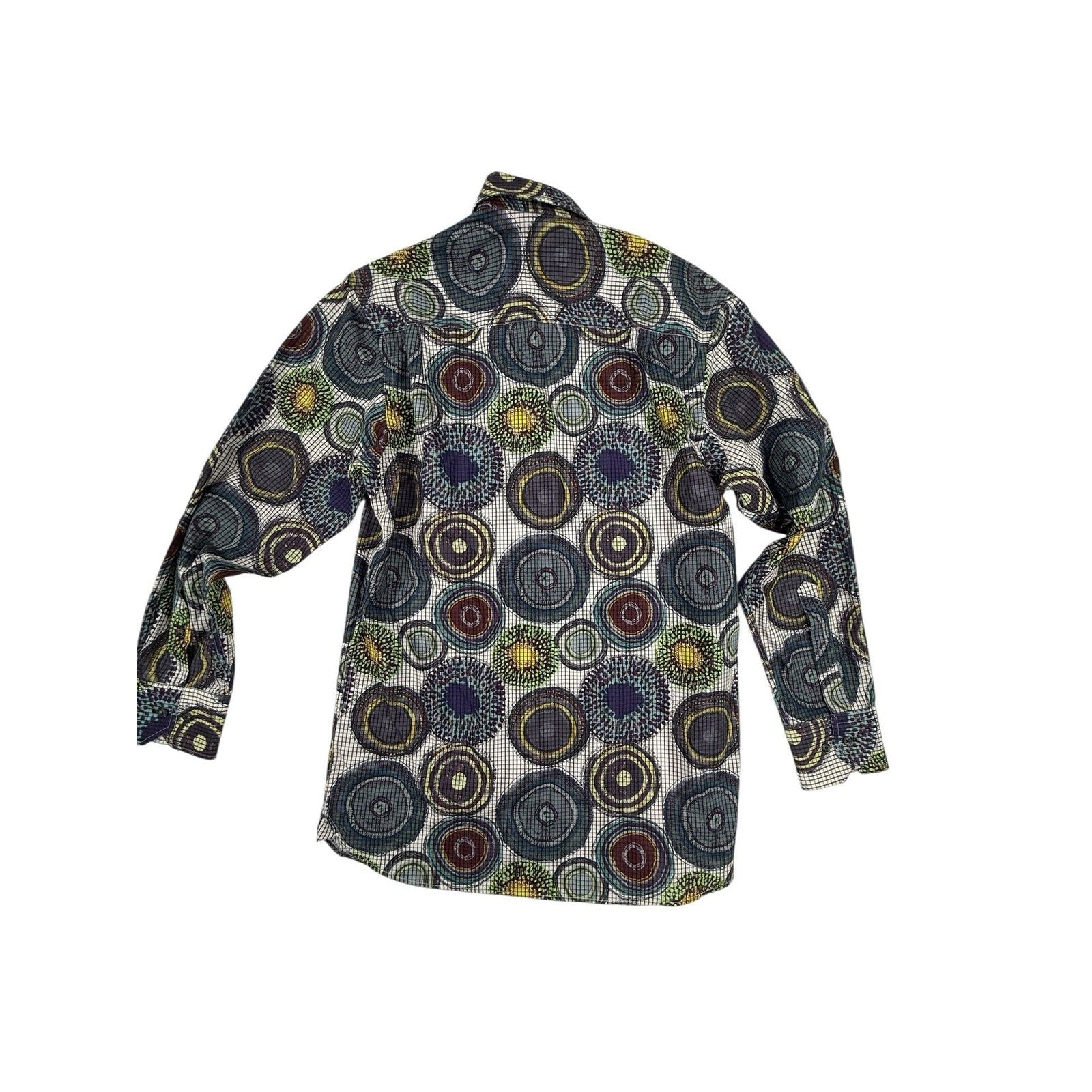 Visconti Black Magic Mushrooms Psychedelic Men's Long Sleeve Button Down Shirt s