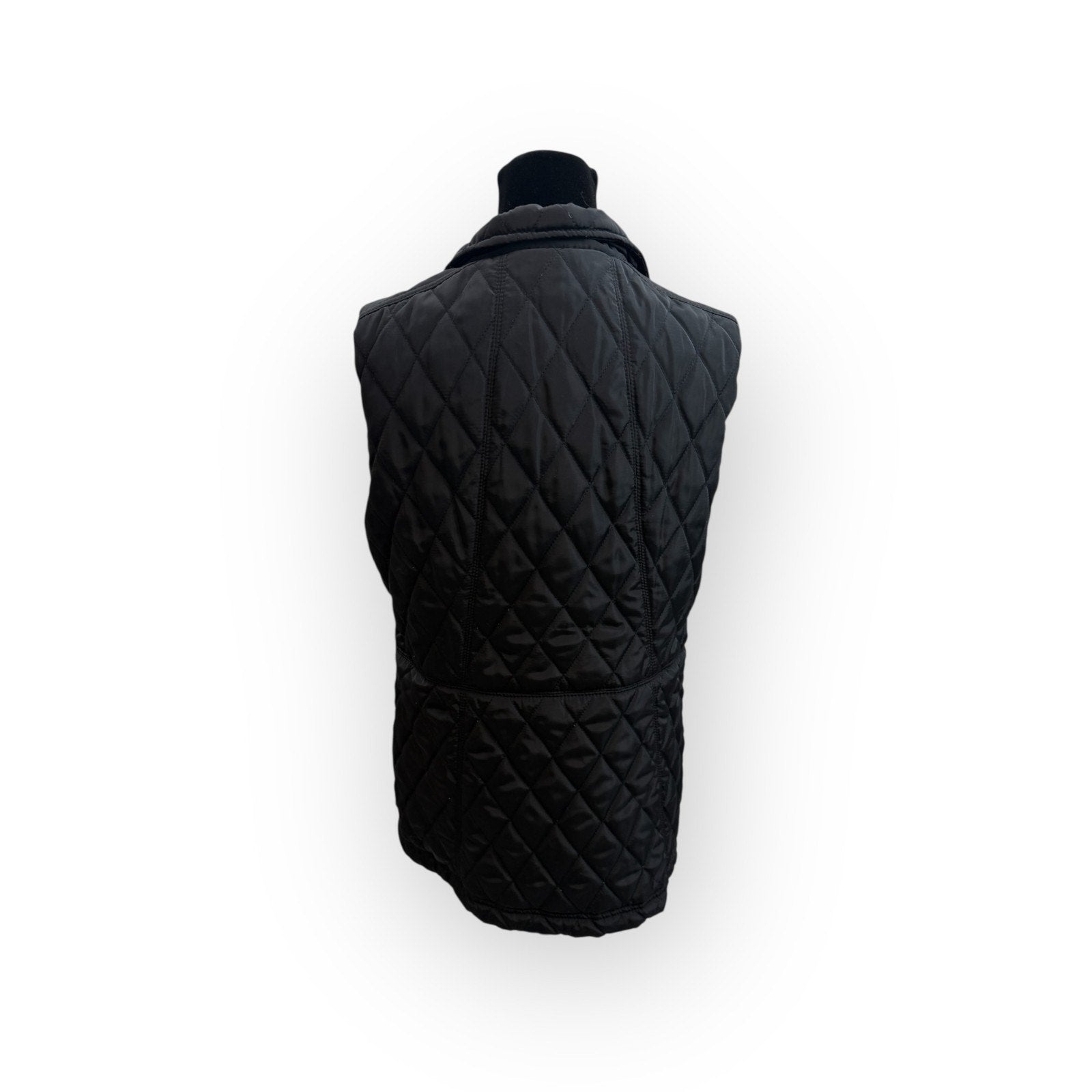 Thread and Supply Full Zip Quilted Vest Womens M Sleeveless Blue Warm Outerwear