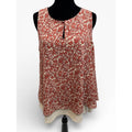 Ann Taylor Outlet Womens S Blouse Layered Sleeveless Coral Ivory Floral