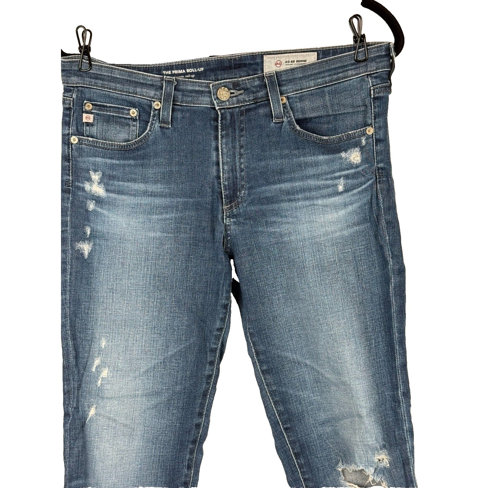 AG Adriano Goldschmied The Prima Mid Rise Cigarette Leg Stretch Jeans Womens 28R