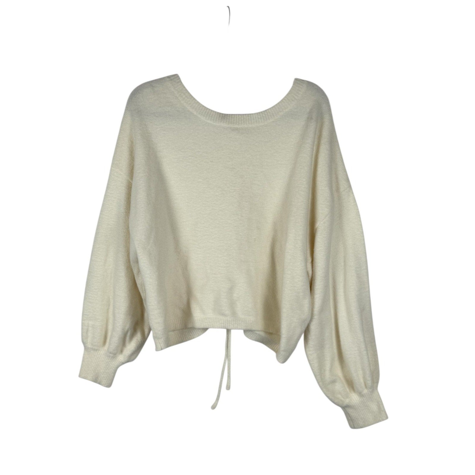 Le Lis Cropped Tie back Sweater Ivory Size L