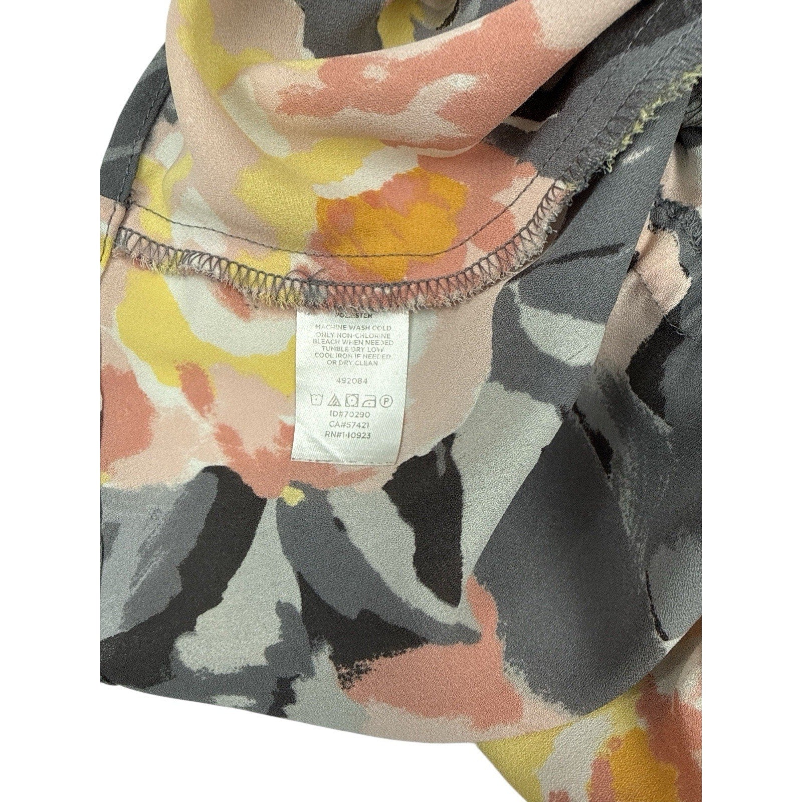 Ann Taylor 2 Piece Outfit Floral Blouse Size L & Gray Skirt Skirt Size 8