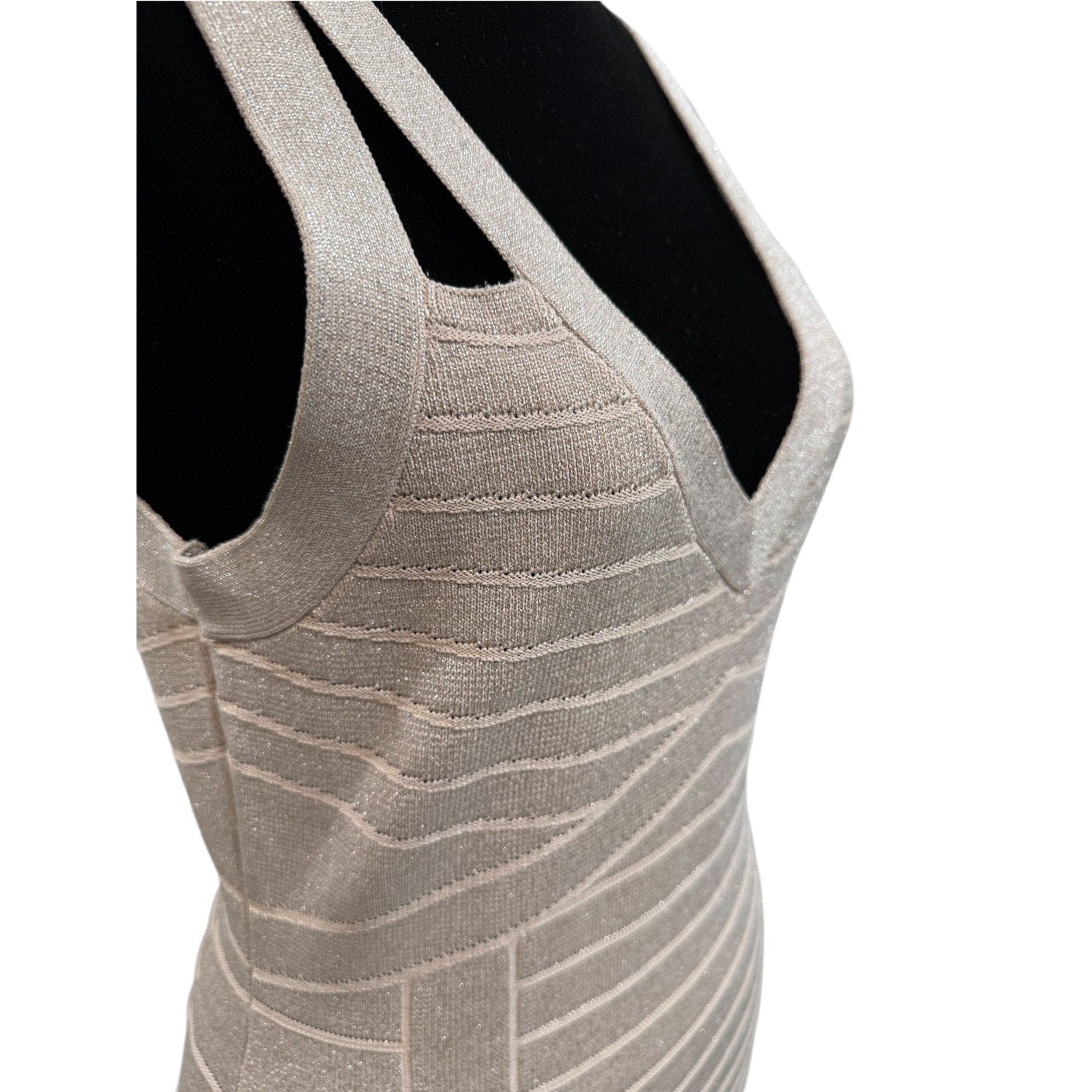 Womens Guess Champagne Tank Dress Sparkle Glitter Shimmering Size M