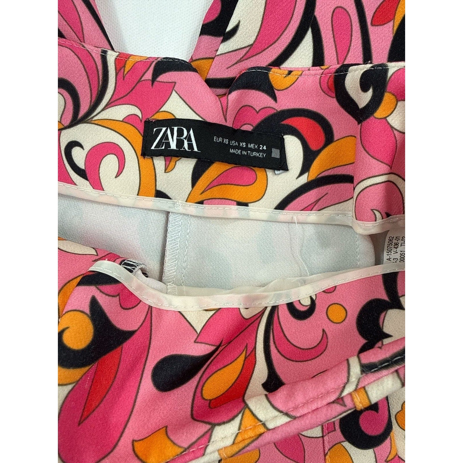 Zara Retro Paisley Print High Waisted Tapered Pants size XS