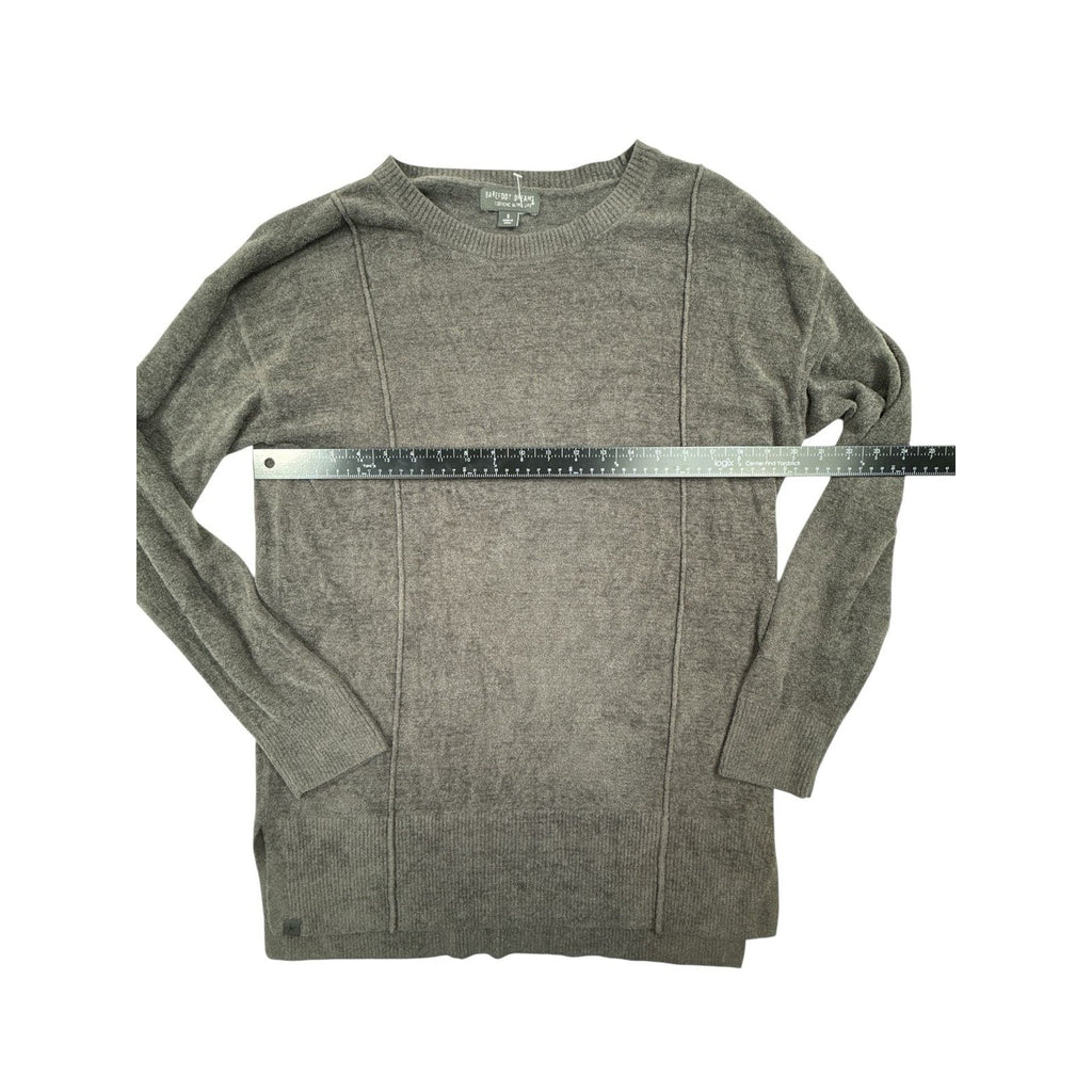 Barefoot Dreams CozyChic Ultra Lite Crewneck Ribbed Tunic Sweater Gray Size S