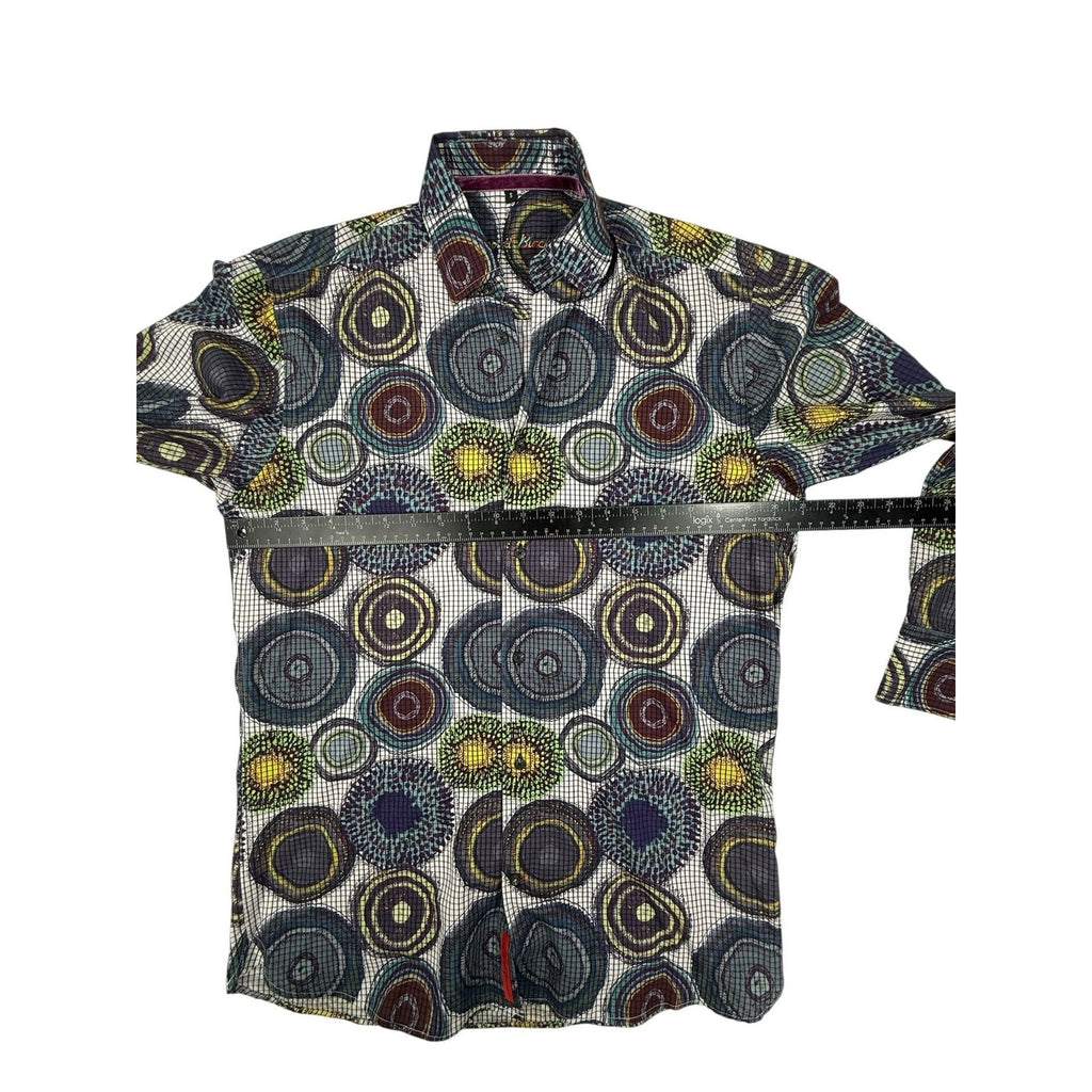 Visconti Black Magic Mushrooms Psychedelic Men's Long Sleeve Button Down Shirt s