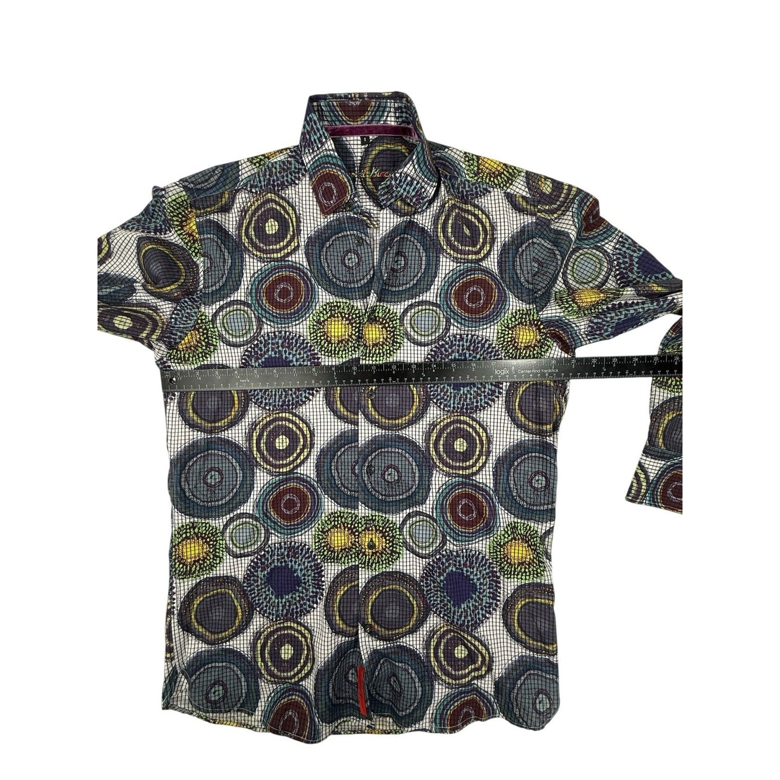Visconti Black Magic Mushrooms Psychedelic Men's Long Sleeve Button Down Shirt s
