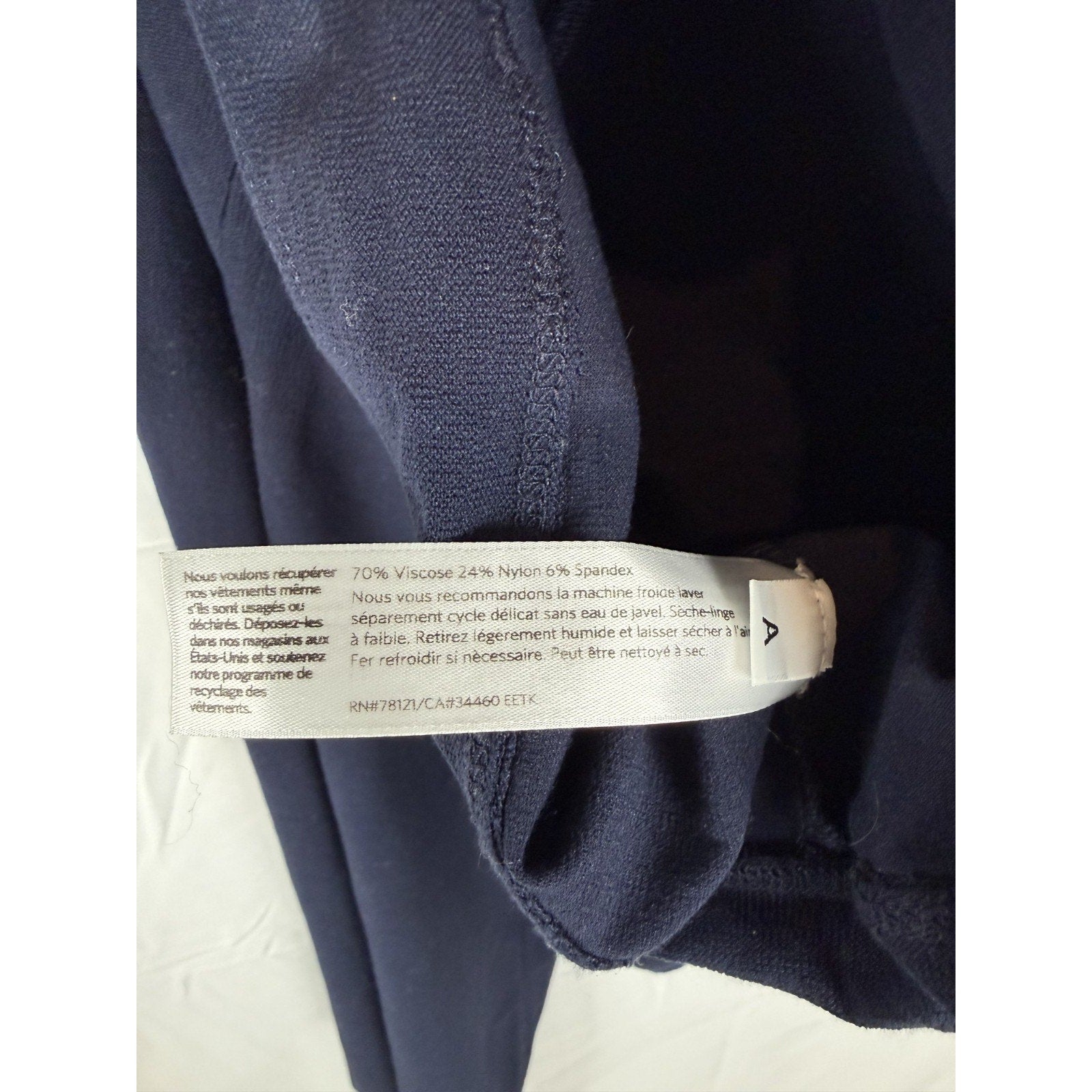 Eileen Fisher Washable Stretch Crepe Pant Slim Fit, Ankle Length Navy Size M