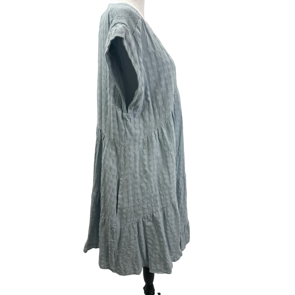 Maeve Anthropologie Womens Juliet Babydoll Tunic Dress Size M Boho Peasant Blue