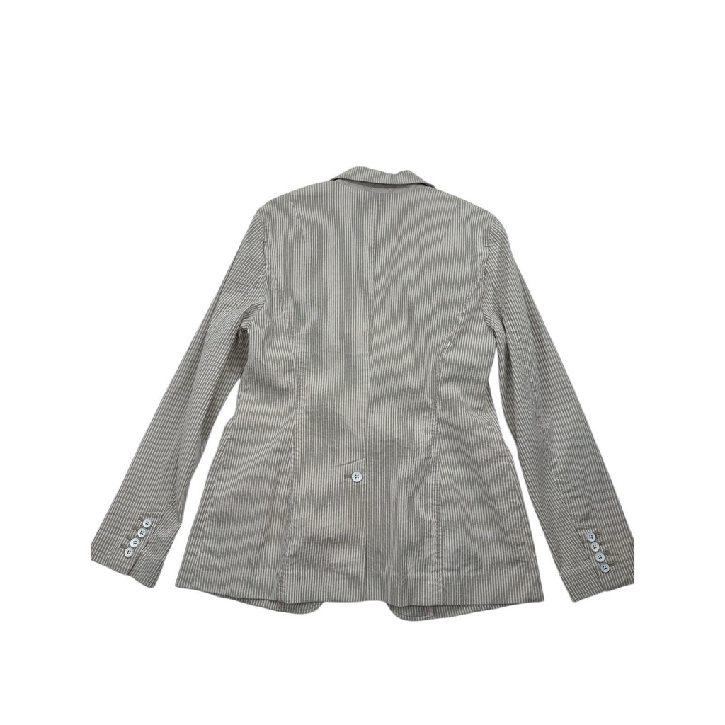 Banana Republic Blazer Striped Tan And White Womens 8 Petite Jacket NWT