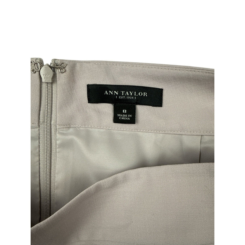 Ann Taylor 2 Piece Outfit Floral Blouse Size L & Gray Skirt Skirt Size 8