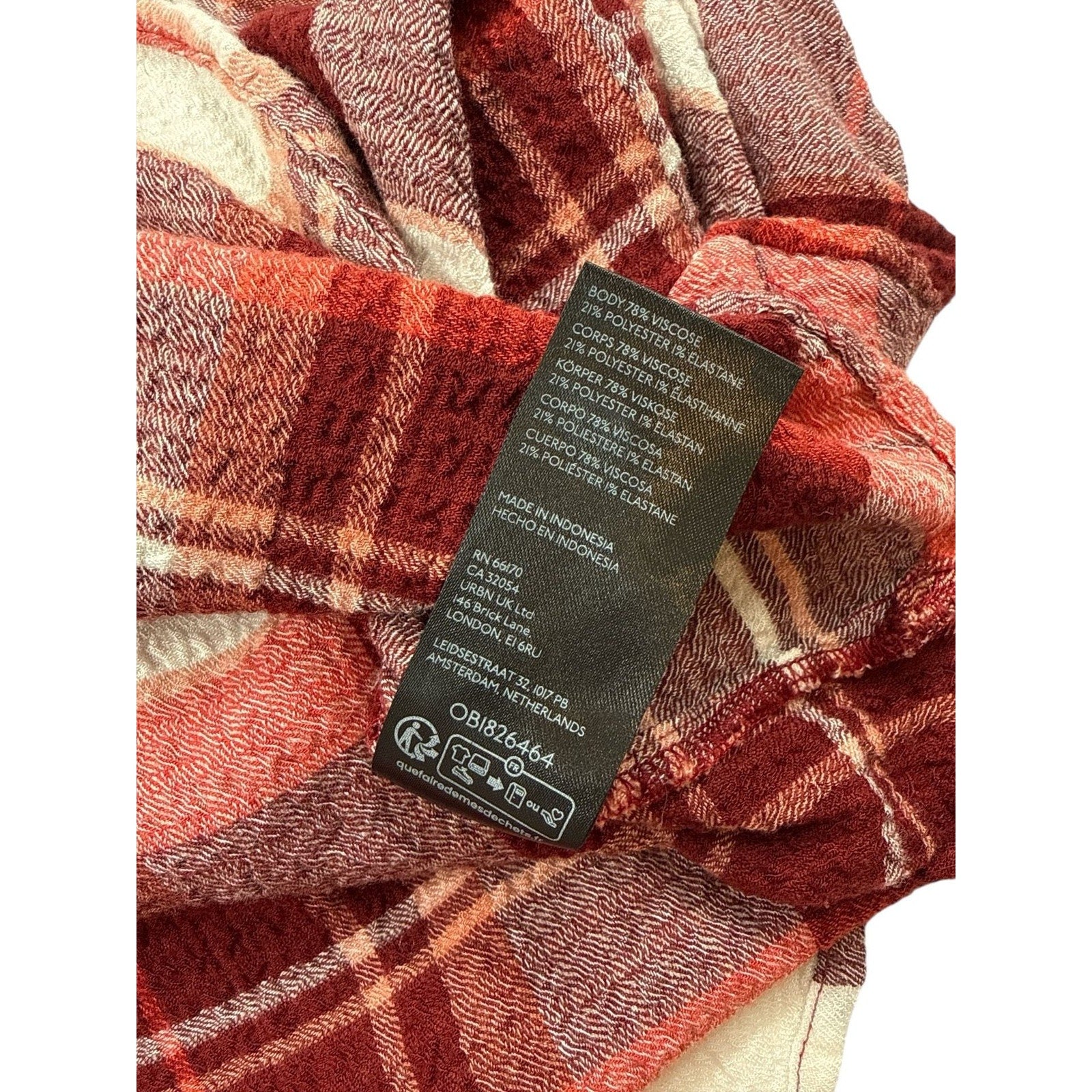 Pilcro by Anthropologie Red Plaid Button Down Flannel Shirt size M