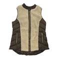 Athleta Tundra Responsible Down Sherpa Puffer Vest Brown Cream Size L