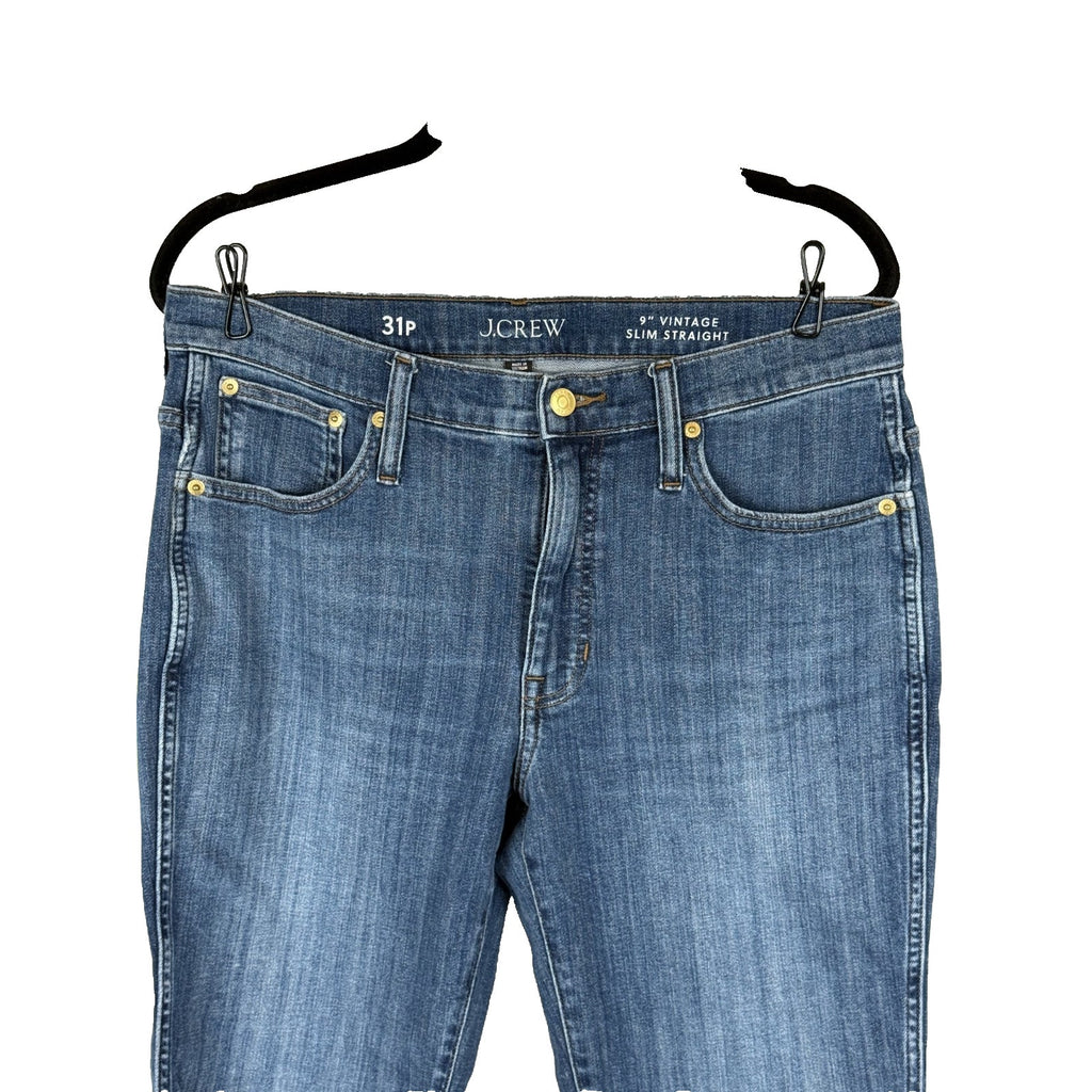 J.Crew 9 Vintage Slim Straight Jeans Sz 31P Medium Wash