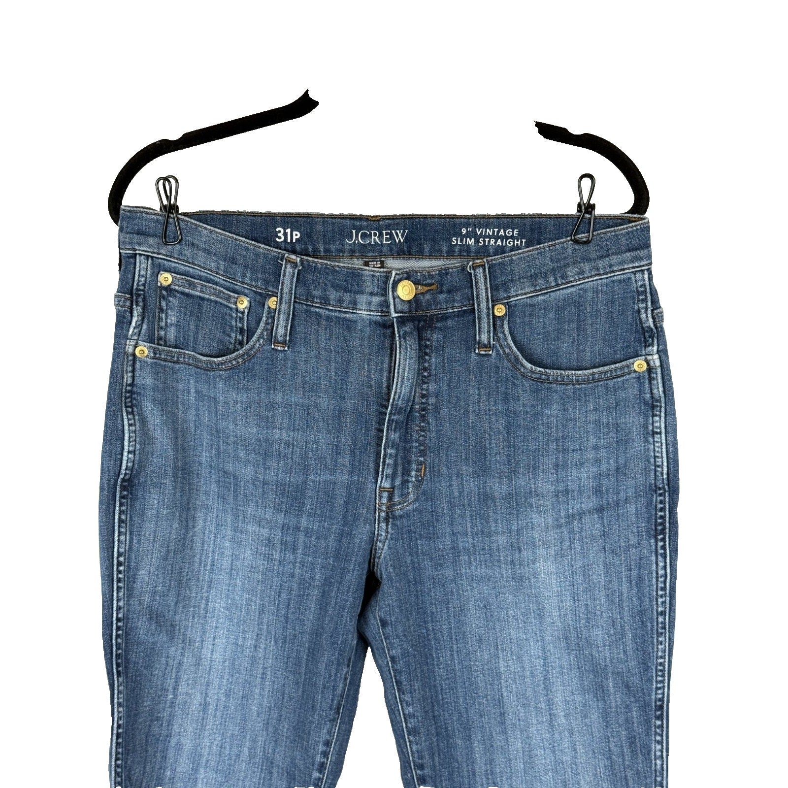 J.Crew 9 Vintage Slim Straight Jeans Sz 31P Medium Wash