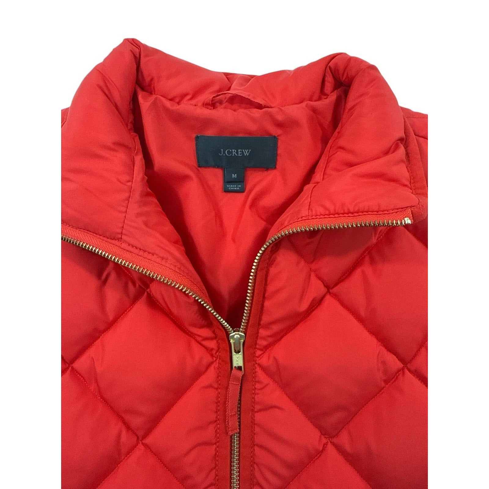 J. Crew Women’s Red Down Filled Puffer Vest Sz M