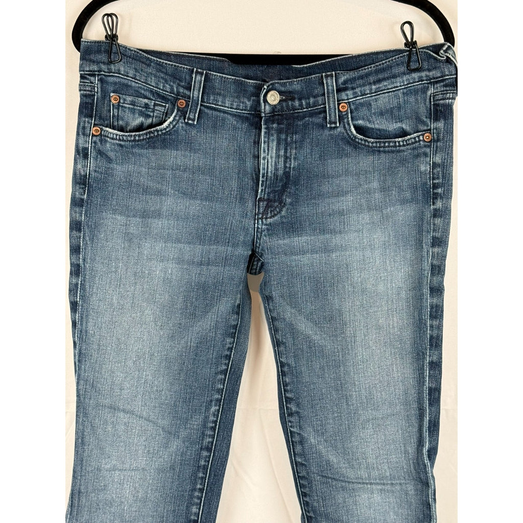 7 FOR ALL MANKIND Boot Cut Low Rise Blue Denim Jeans Women's Size 32