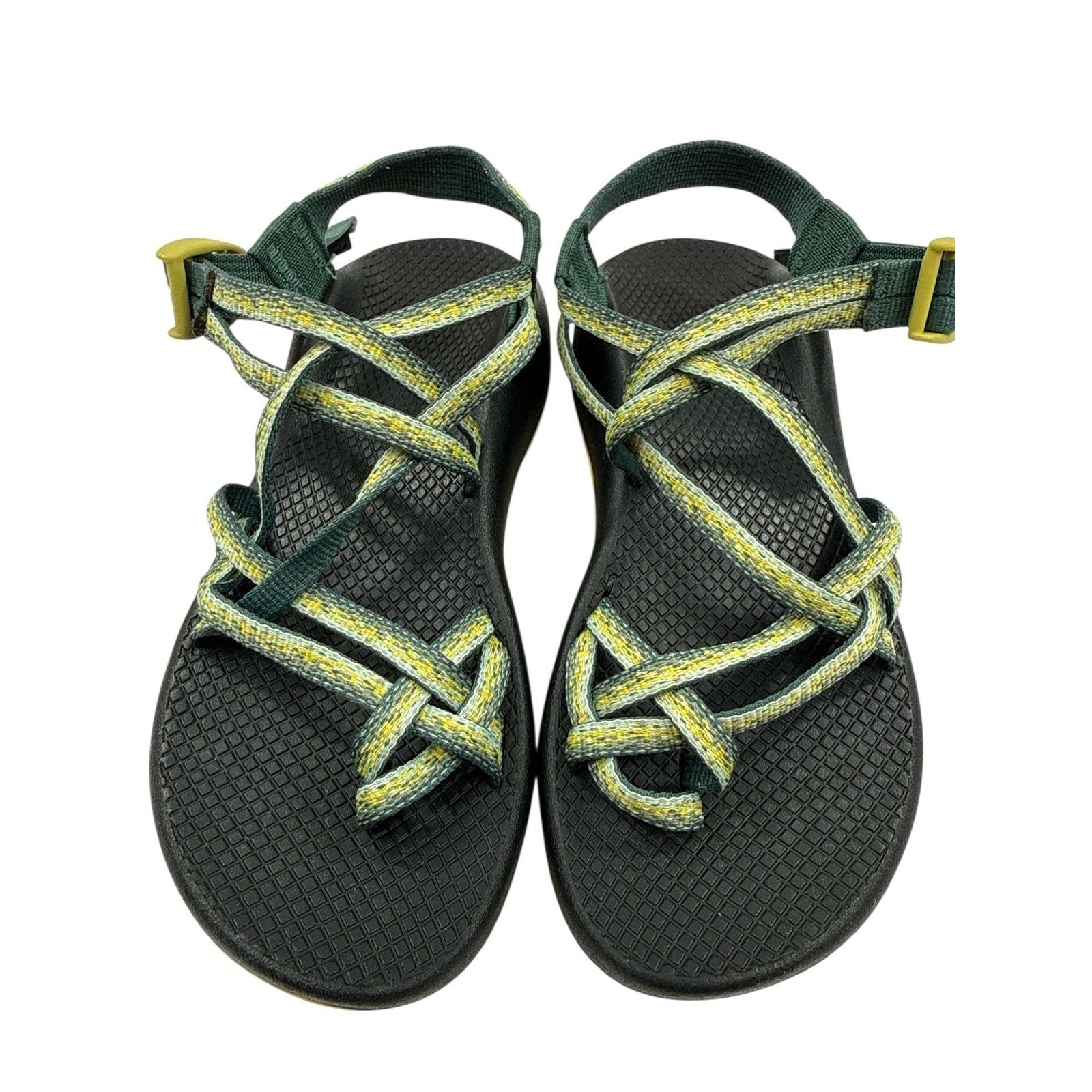 Chaco Women's ZX/2 Classic Sandal Green Yellow Strappy Size W8 Vibram Sole