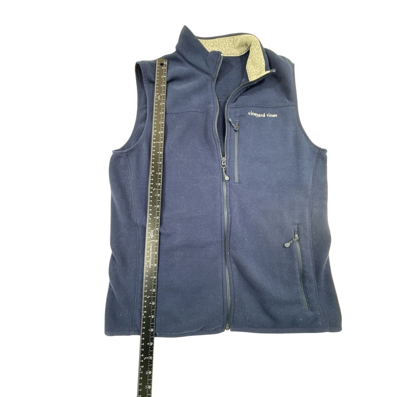 Vineyard Vines Men's Navy Fleece Full-Zip Vest Size M