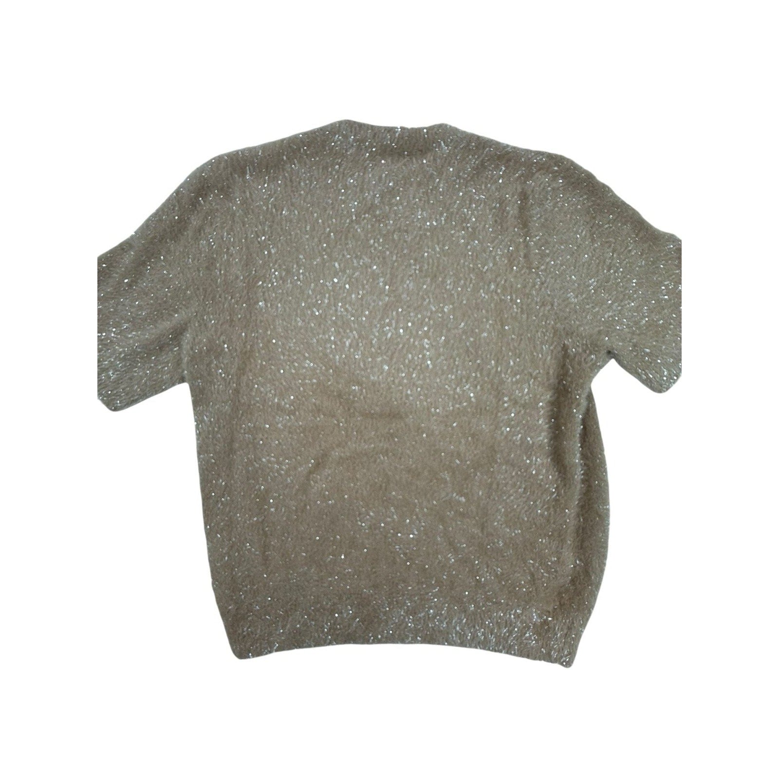J.Crew Textured Short-Sleeve Knit Sweater in Champagne Beige size S