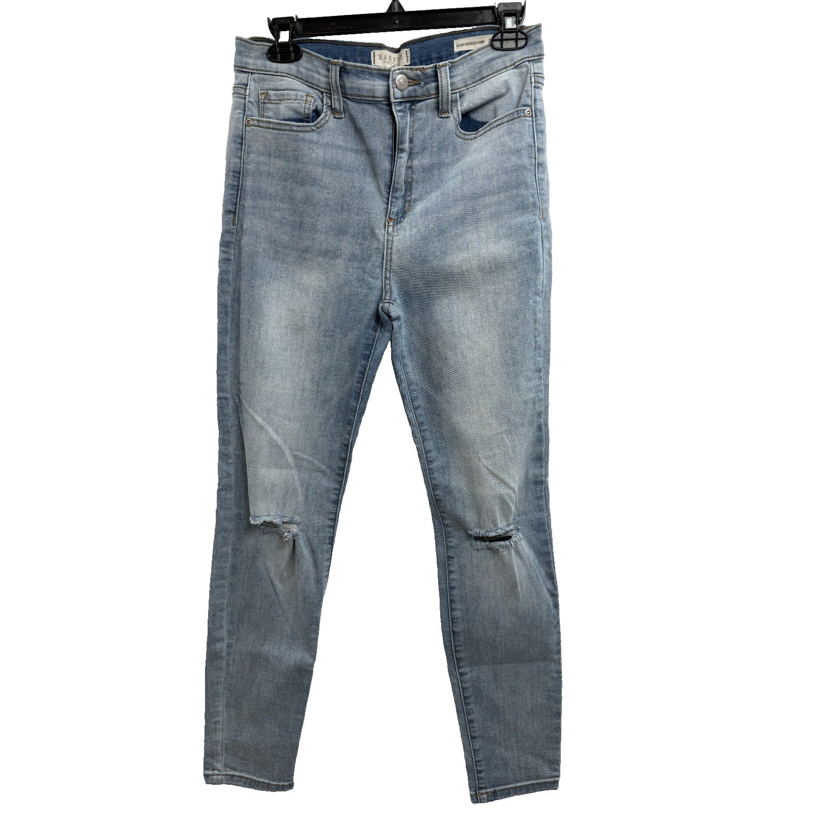 Womens Harper Heritage High Rise Light Distressed Skinny Jeans Size 29