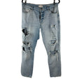 FRAME Denim Le Slouch Distressed Button Fly Light Wash Jeans Womens Size 29