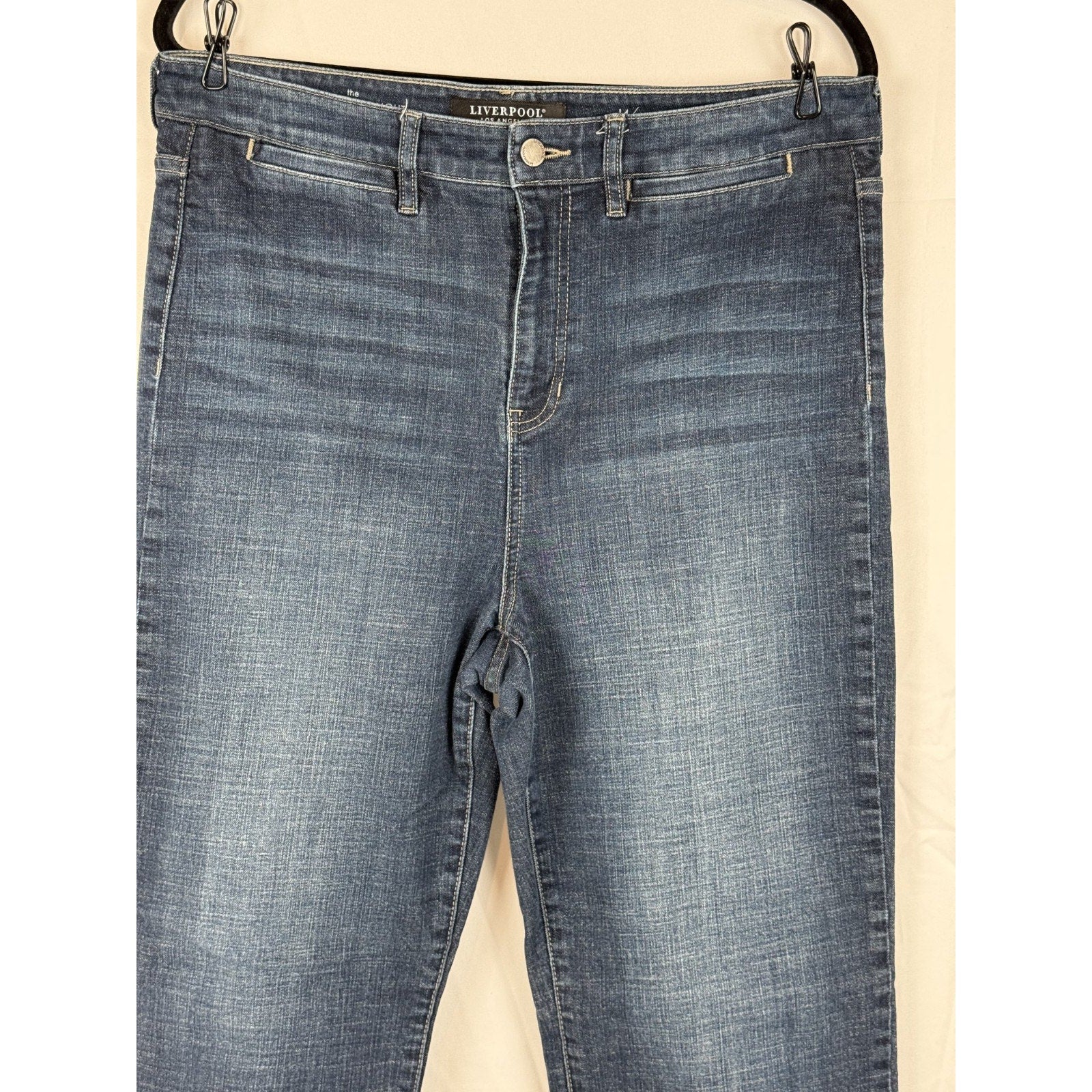 LIVERPOOL The High-Rise Straight Leg Jeans Blue Denim Size 14/32