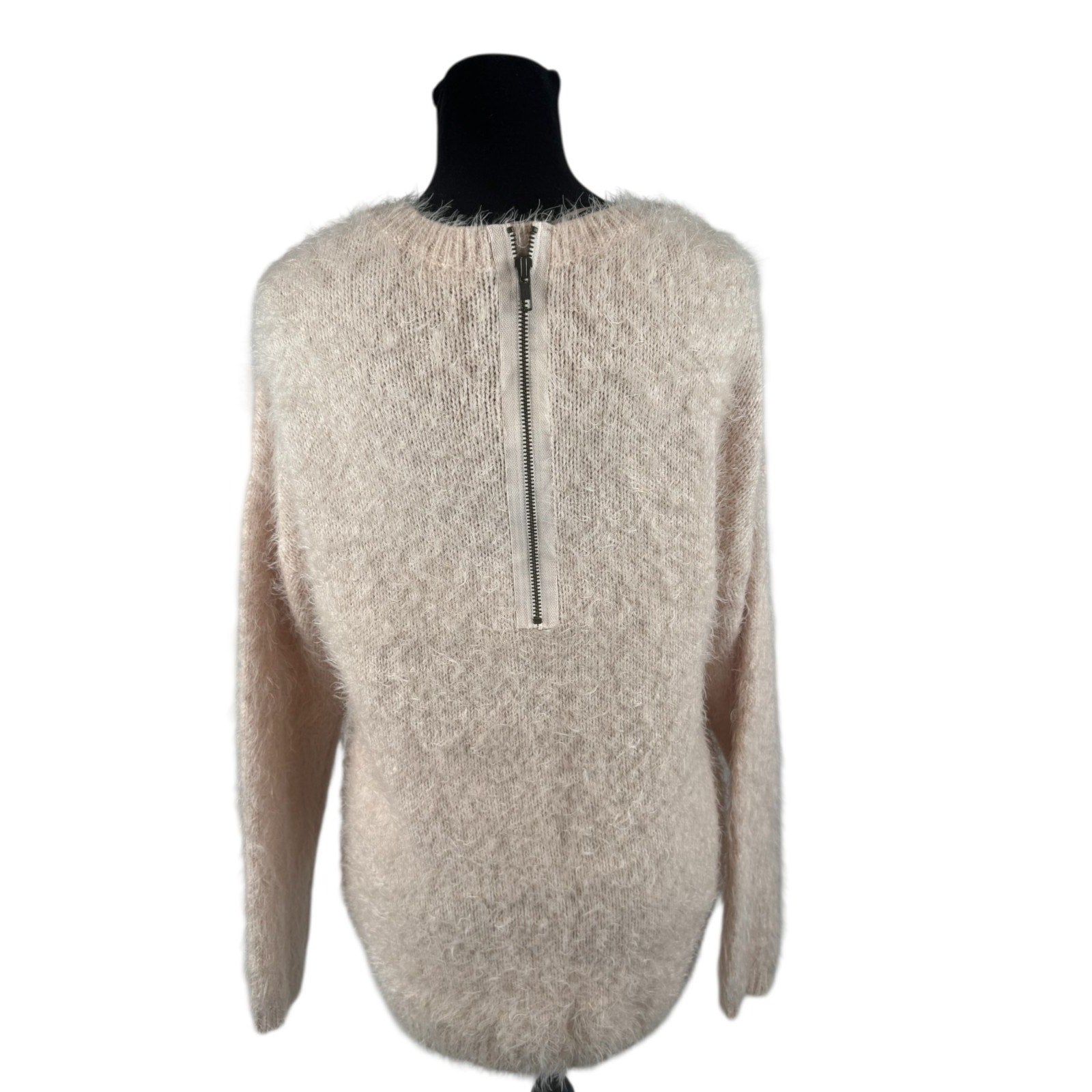 GXF by Gentle Fawn Pink Fuzzy Sweater Zip back Size Small