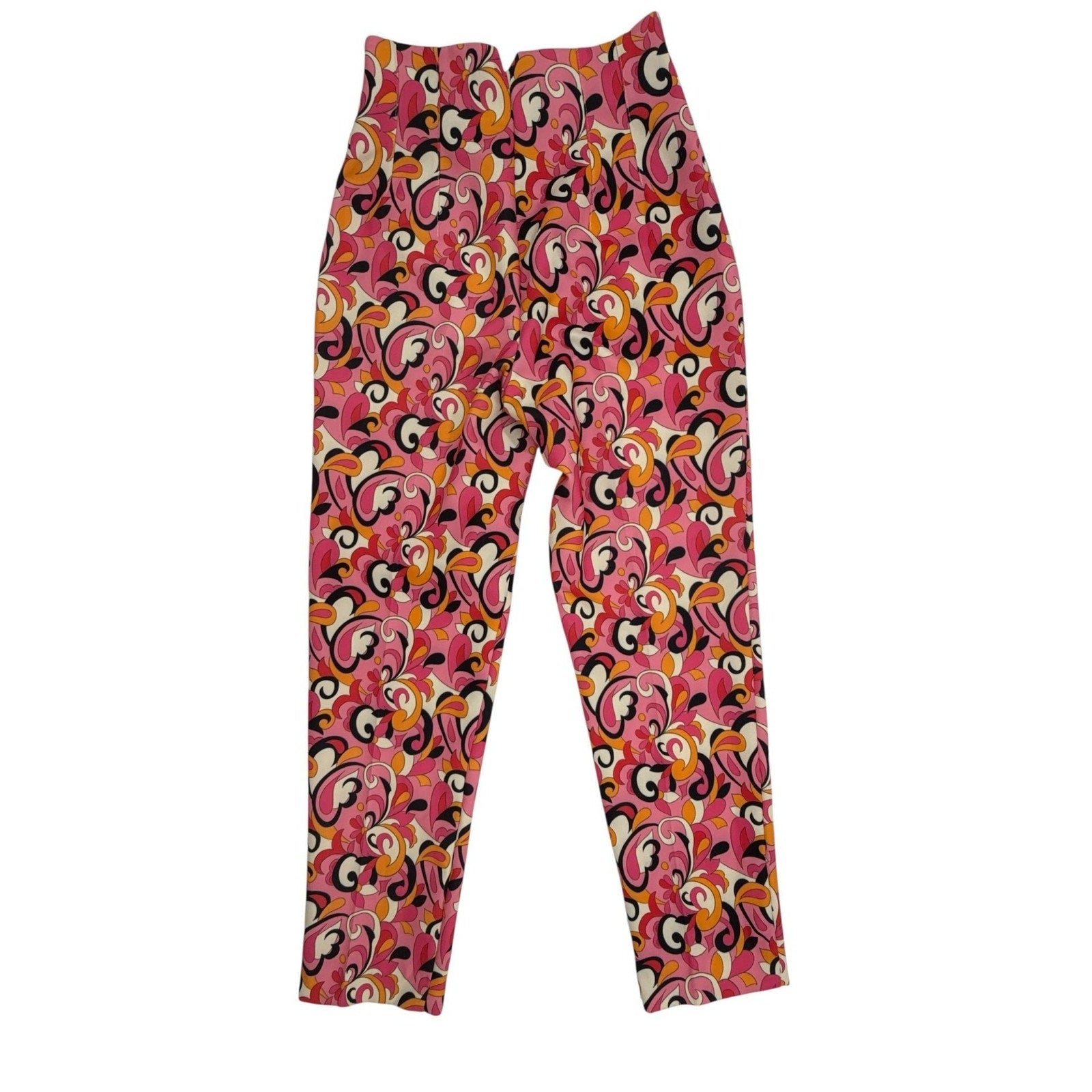 Zara Retro Paisley Print High Waisted Tapered Pants size XS