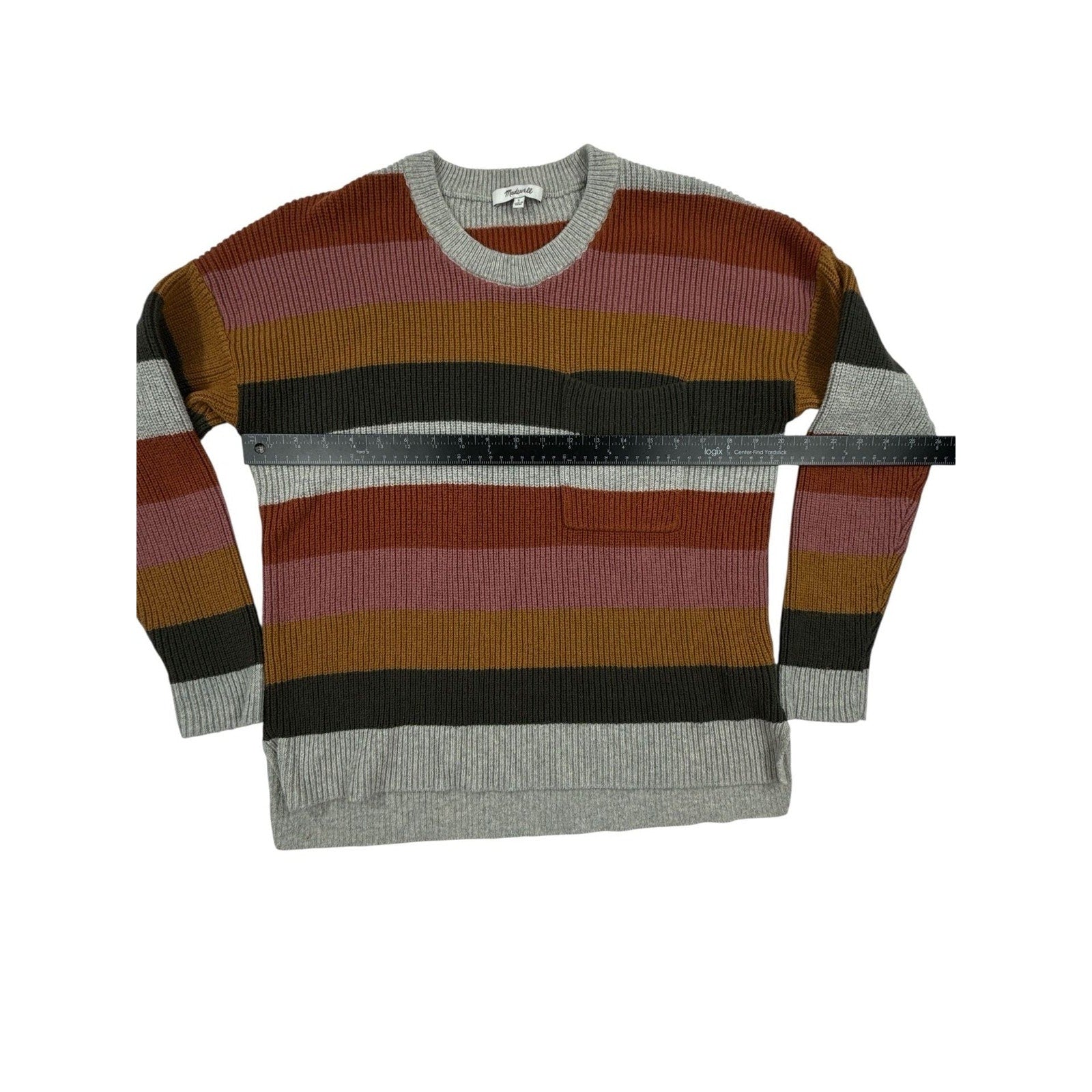 Madewell Thompson Patch Pocket Pullover Sweater in Walton Stripe