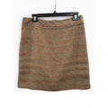 LOFT Brown Striped Tweed Straight Mini Skirt Size 8 Zip