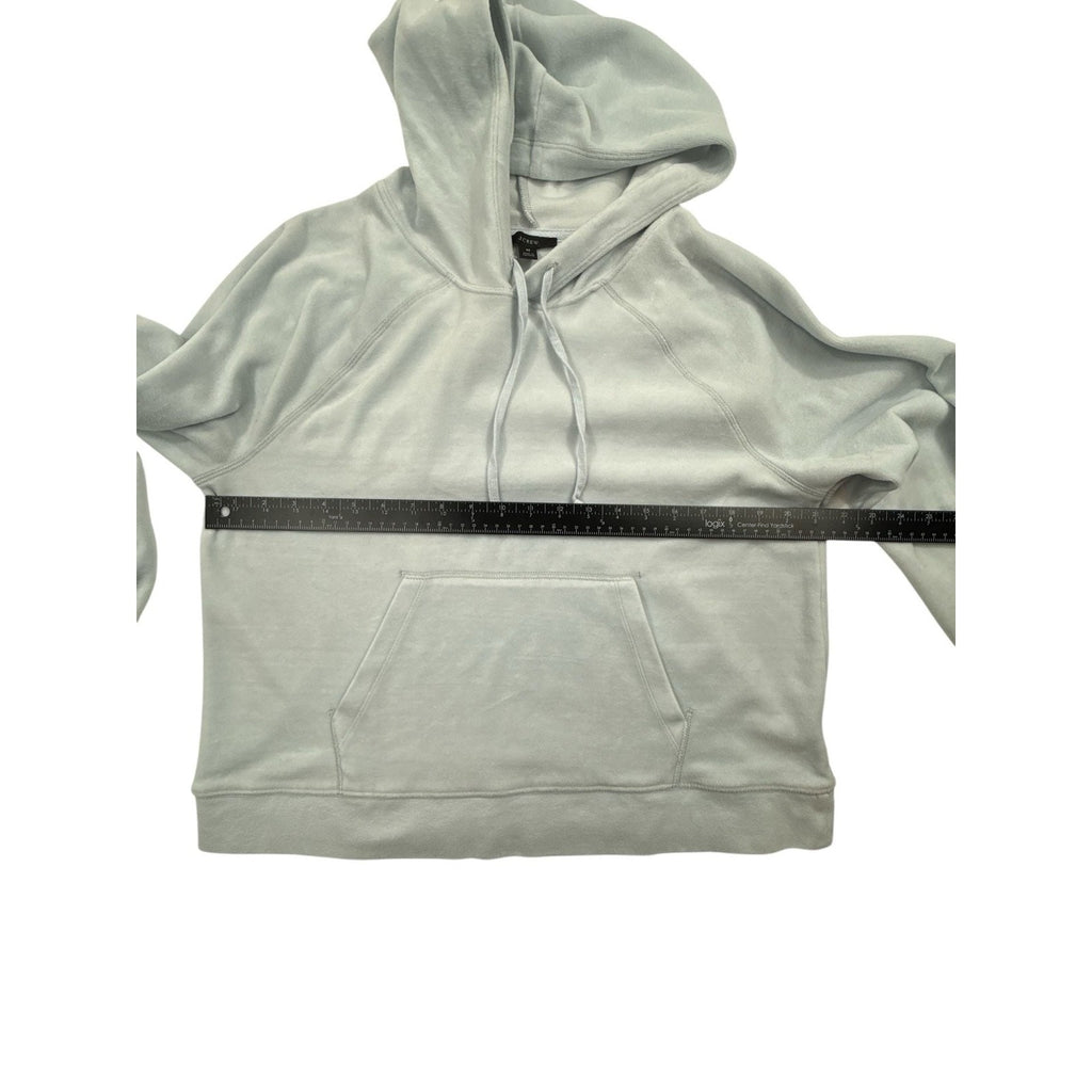 J.Crew Women's Pale Blue Velour Raglan Pullover Hoodie