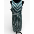 Ann Taylor LOFT Women's Size M Teal Blue & White Striped Sleeveless Dress