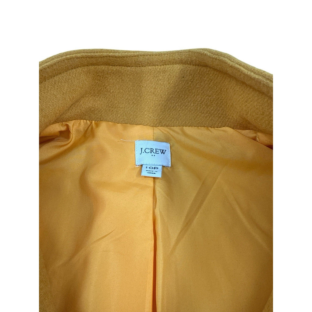 J.Crew Wool Mustard Yellow Zip Coat Sz 10p