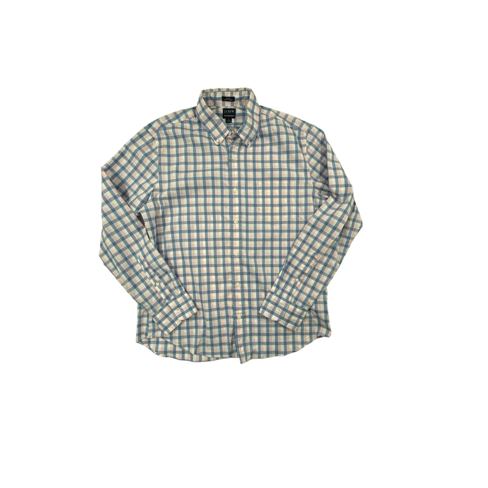J.Crew Performance Slim Untucked Fit Plaid Button Down Shirt L