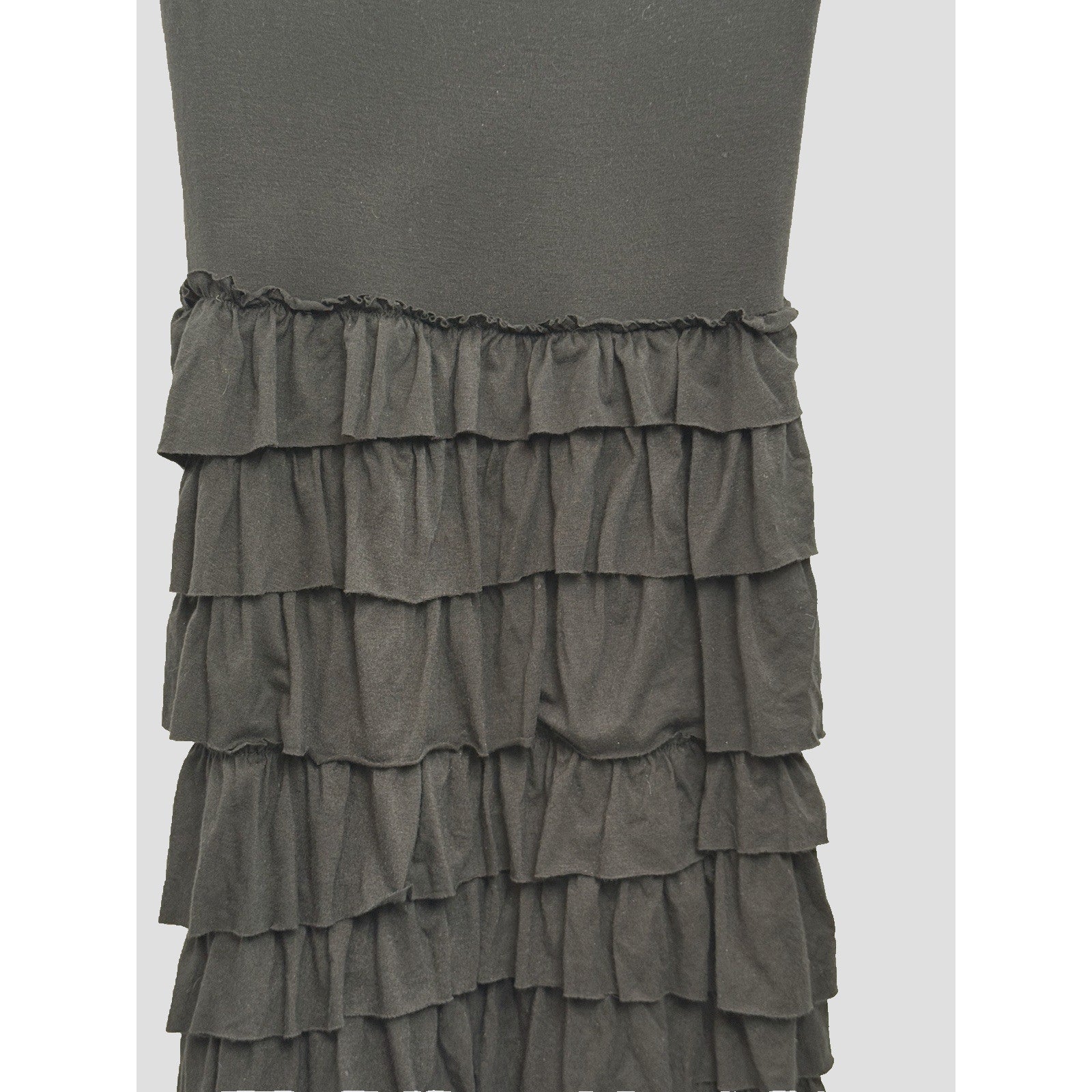 Lapis Women's L Stretch Layered Ruffle Black Maxi Skirt S