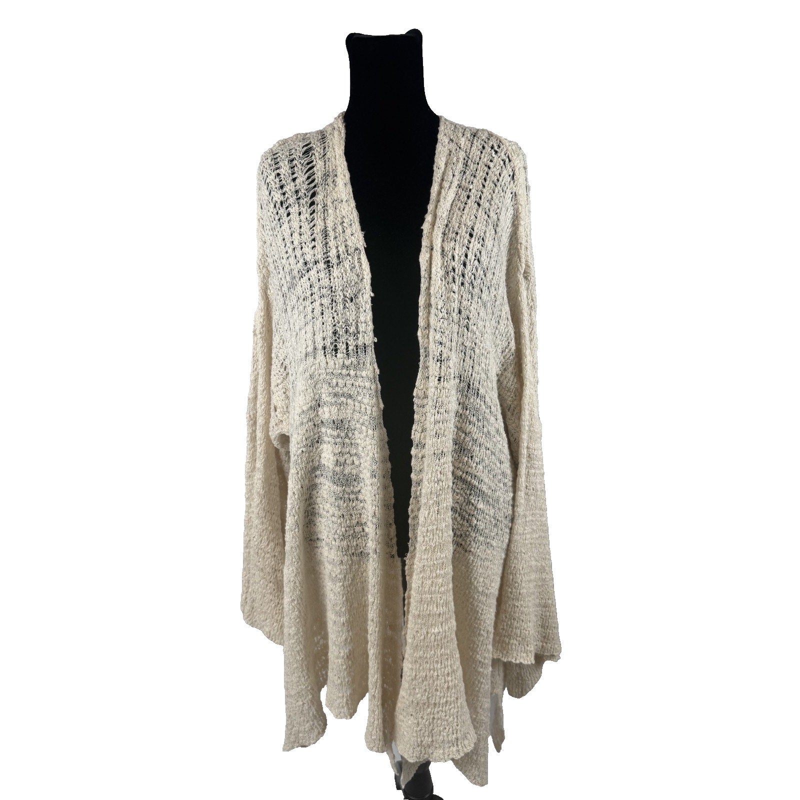 Free People Cream Ivory Knit Crochet Cardigan Size Small