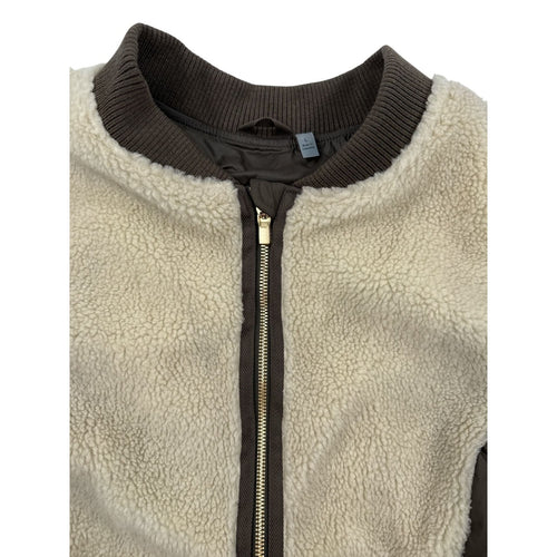 Athleta Tundra Responsible Down Sherpa Puffer Vest Brown Cream Size L