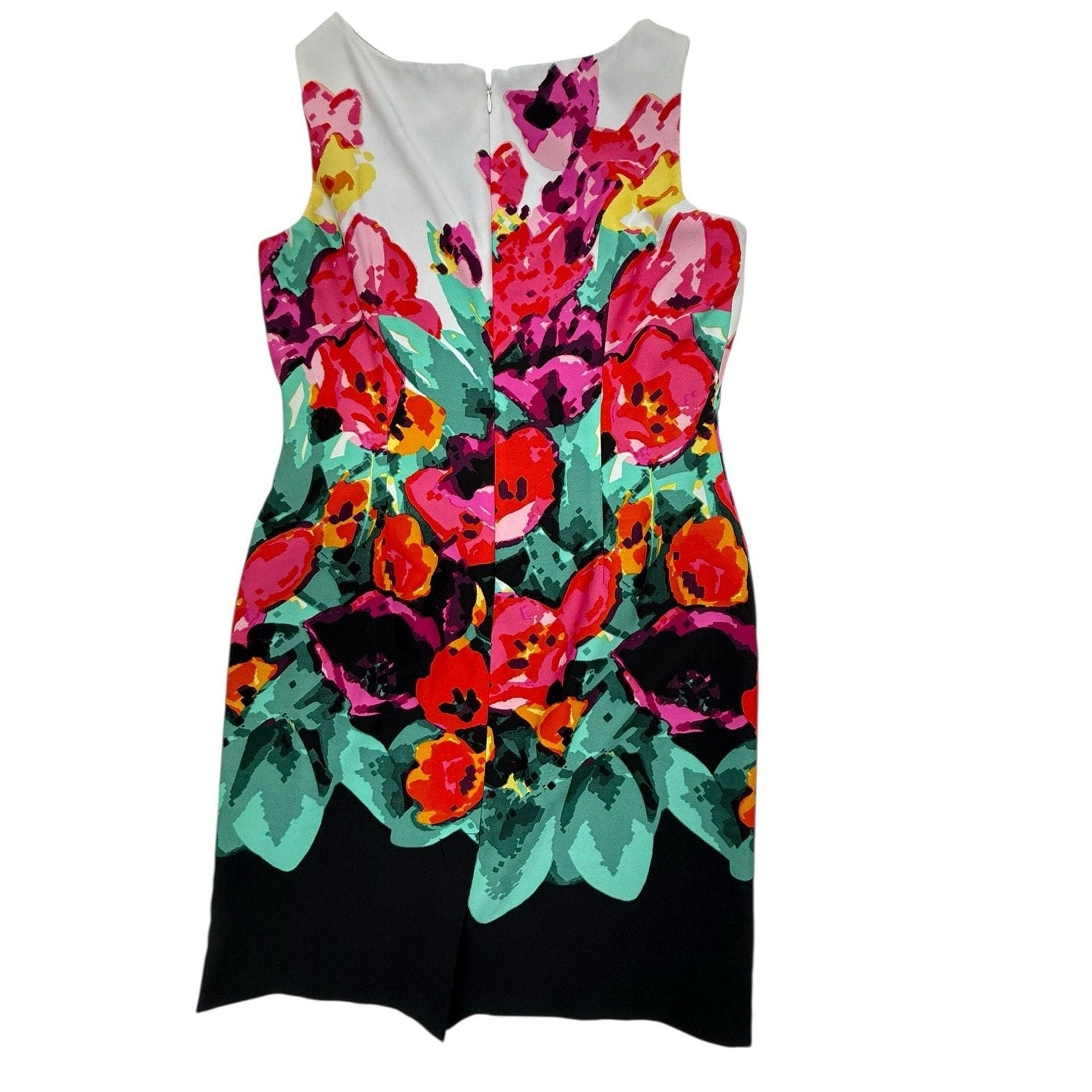 Adrianna Papell Women's Size 12 Vibrant Watercolor Floral Sheath Dress Sleeveles